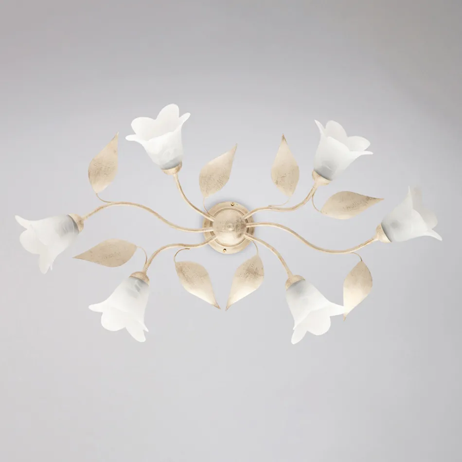 Lámpara de cristal y metal fabricada en Italia para una decoración con estilo – Sirio viadurini