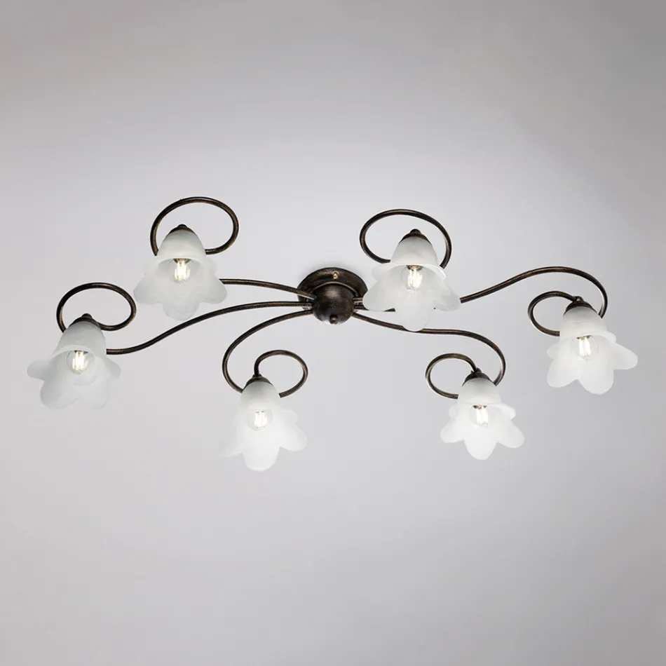 Lámpara de cristal y metal fabricada en Italia para interiores refinados – Cometa viadurini