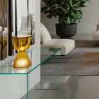 Lámpara de mesa LED de cristal soplado de Murano, fabricada en Italia - Isola viadurini