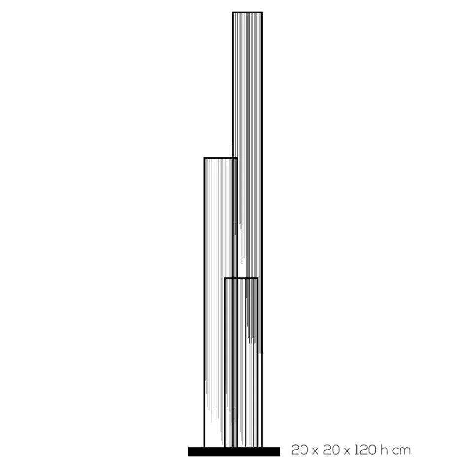 Lámpara de pie de cristal LED Tríptico de diseño acrílico satinado - Crystol viadurini