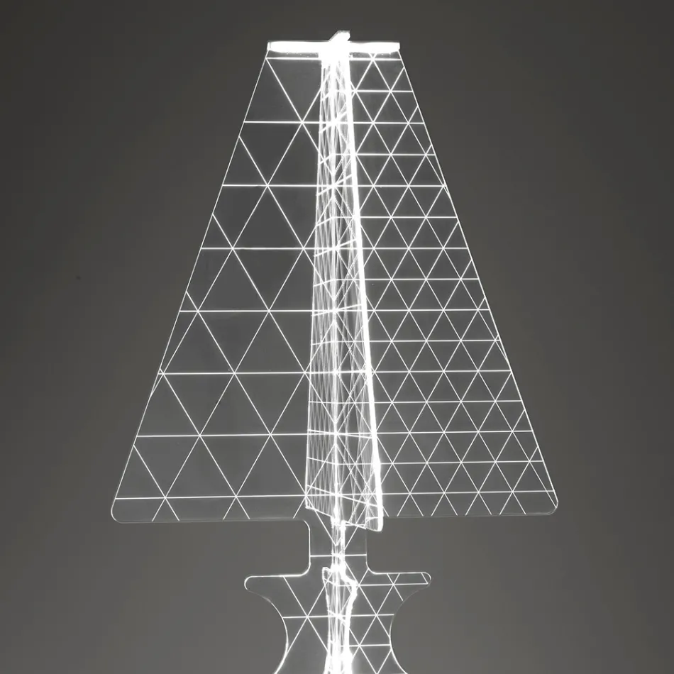 Lámpara de pie moderna de plexiglás marcado con láser 3 tamaños - Raissa viadurini