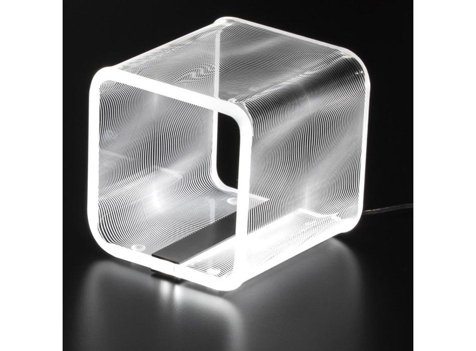 Lámpara Led en Cristal Acrílico Transparente Decoración Laser - Robiola viadurini