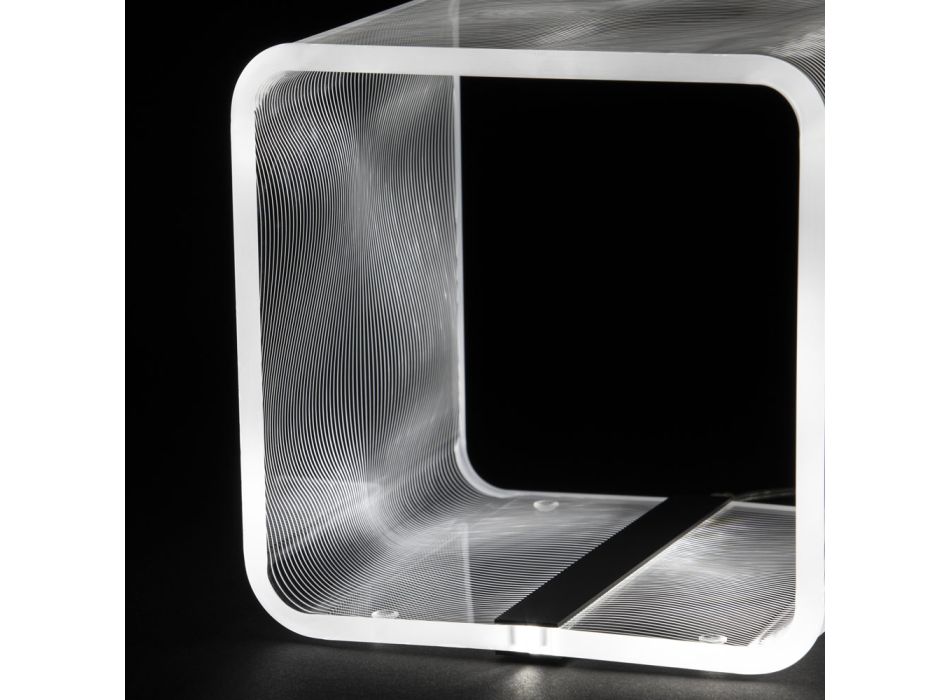 Lámpara LED Luminoso Acrílico Transparente Mesa de Centro Decoración Láser - Robiola viadurini