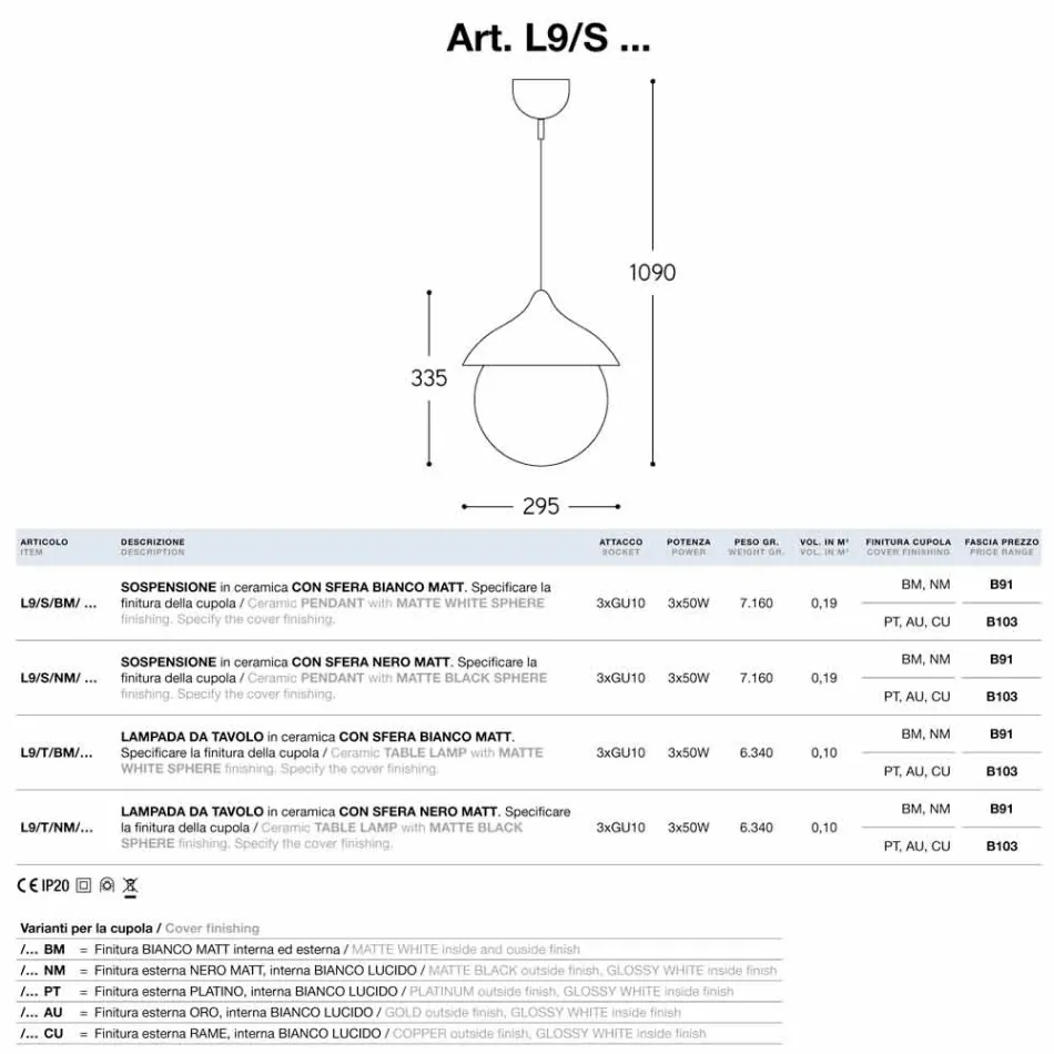 Lámpara moderna colgantes de cerámica La Lustri 9 viadurini