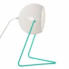 Lámpara de mesa moderna In-es.artdesign Hecho a mano de algodón T1 textura viadurini