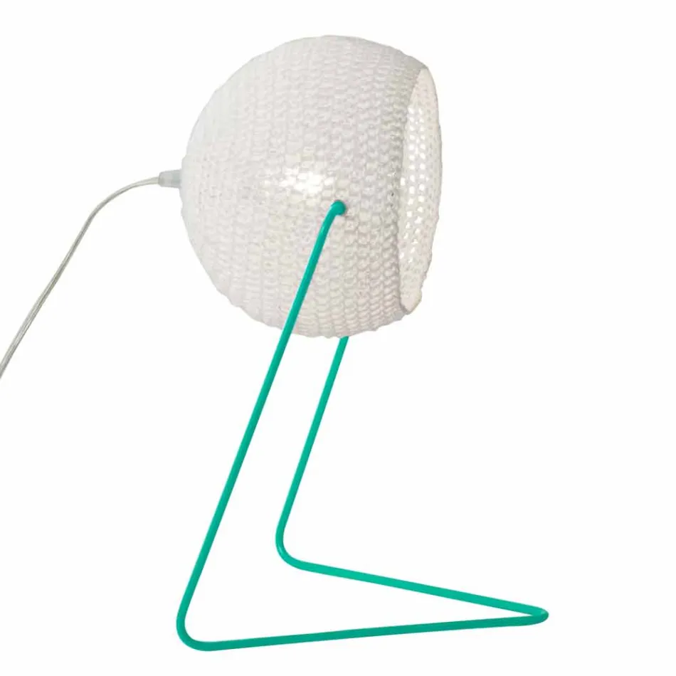 Lámpara de mesa moderna In-es.artdesign Hecho a mano de algodón T1 textura viadurini