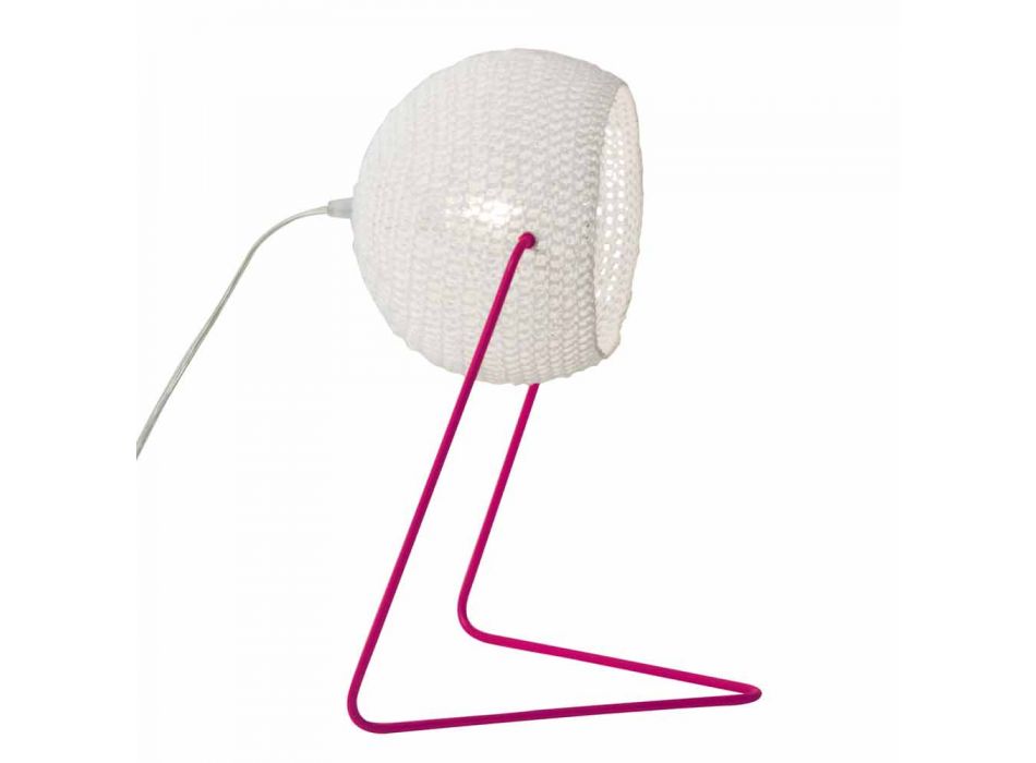 Lámpara de mesa moderna In-es.artdesign Hecho a mano de algodón T1 textura viadurini