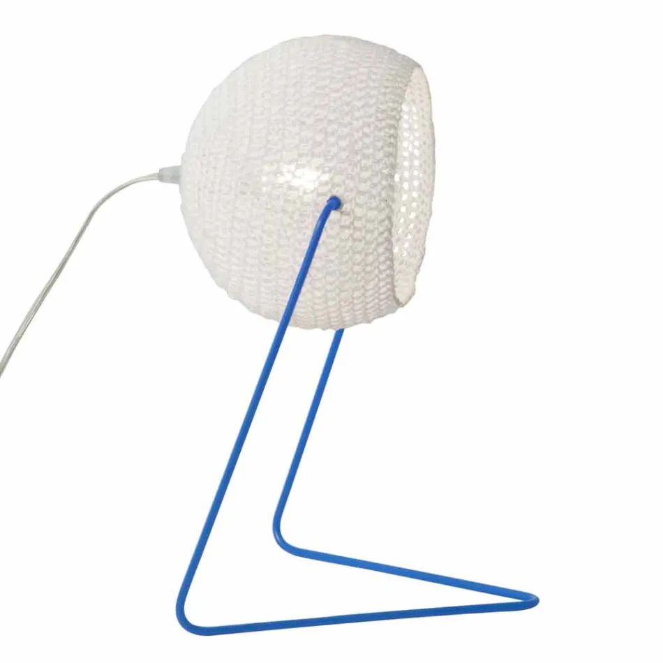 Lámpara de mesa moderna In-es.artdesign Hecho a mano de algodón T1 textura viadurini