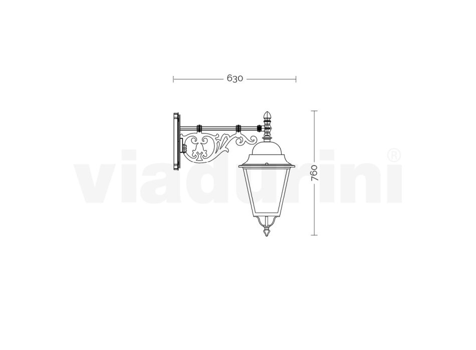 Lámpara de exterior vintage en aluminio y vidrio Made in Italy - Bonaria viadurini