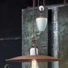 artesanía y cerámica lámpara hacia abajo y metal Kristen Ferroluce viadurini