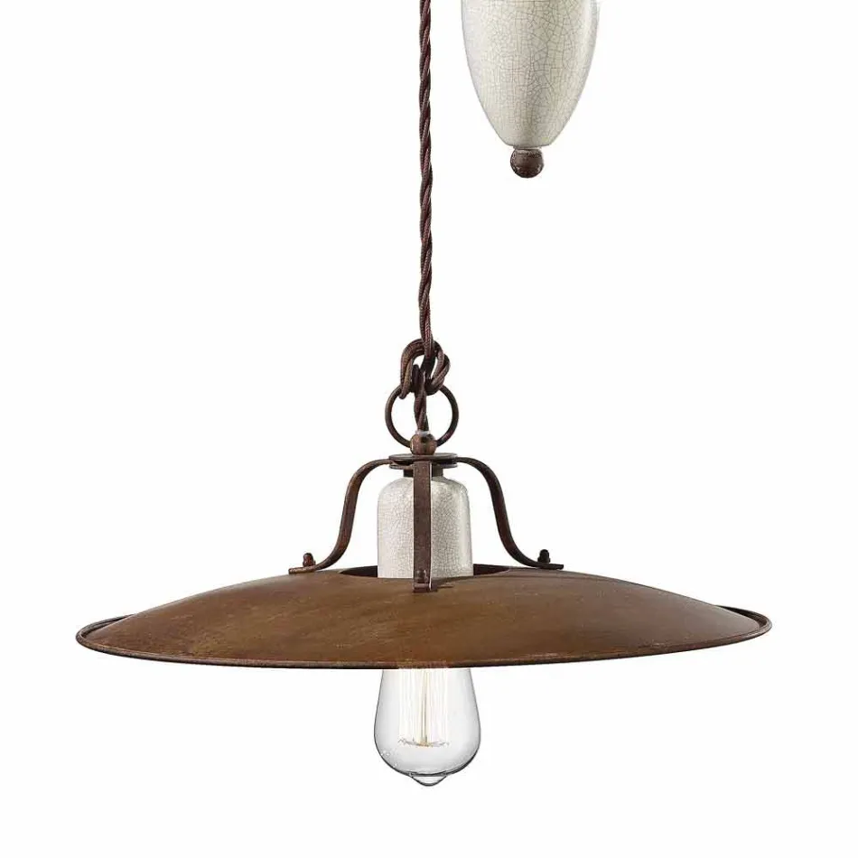 artesanía y cerámica lámpara hacia abajo y metal Kristen Ferroluce viadurini