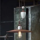 artesanía y cerámica lámpara hacia abajo y metal Kristen Ferroluce viadurini