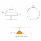 Lámpara de suspensión de color Slide Cupole de polietileno fabricada en Italia. viadurini