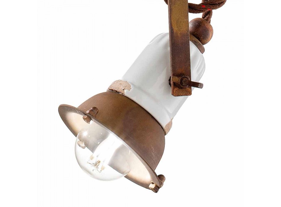 Ajustable cerámica lámpara de suspensión y metal Alayna Ferroluce viadurini