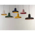 Lámpara suspendida 30 cm, en latón y mayólica toscana, Rossi Toscot viadurini