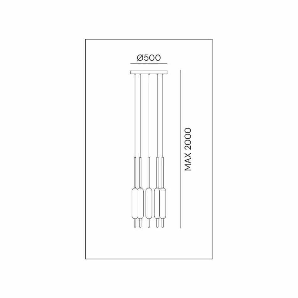 Lámpara colgante con 1, 3 o 6 luces de diseño moderno de latón - Typha de Il Fanale viadurini