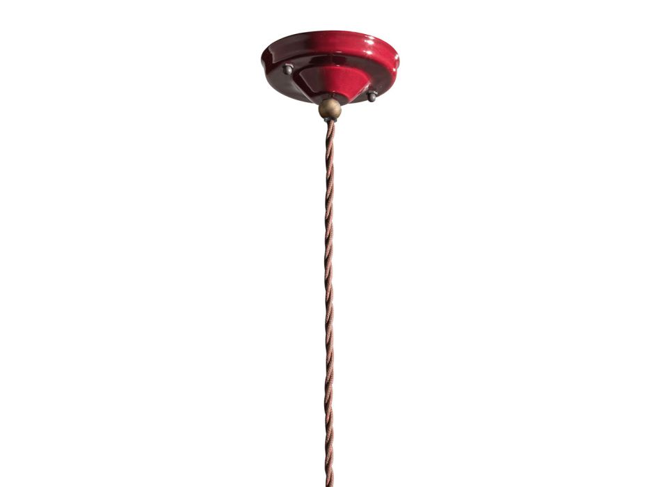 Lámpara de Suspensión Cerámica Artesanal y Latón Antiguo Vintage - Colores viadurini