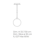 Lámpara colgante artesanal en vidrio soplado veneciano con carcasa - Nova viadurini