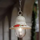 Lámpara de suspensión exterior en aluminio blanco pintado a mano - Imperia viadurini