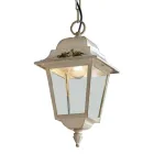 Lámpara de exterior suspendida en aluminio blanco y decoración artesanal - Gorizia viadurini