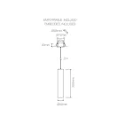 Lámpara de empotrar suspendida en aluminio blanco o negro, 2 piezas - Rebolla viadurini