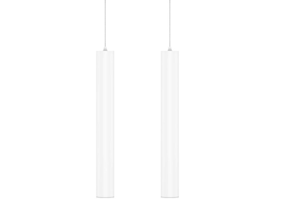 Lámpara colgante decorativa en aluminio blanco o negro, 2 piezas - Rebolla viadurini