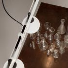Lámpara Suspendida Diseño de Aluminio Blanco con Esferas de Vidrio y Focos - Exodus viadurini