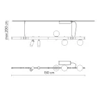 Lámpara Suspendida Diseño de Aluminio Blanco con Esferas de Vidrio y Focos - Exodus viadurini