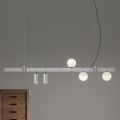 Lámpara Suspendida Diseño de Aluminio Blanco con Esferas de Vidrio y Focos - Exodus