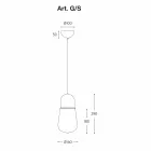 Lámpara colgante de diseño vintage en latón y vidrio - Aldo Bernardi Guinguette viadurini