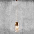Lámpara colgante de diseño vintage en latón y vidrio - Aldo Bernardi Guinguette