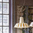 Lámpara de diseño suspendido en cerámica rayada - Budin viadurini