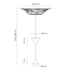 Lámpara Suspendida de Diseño en Yeso Blanco y Aluminio Negro 2 Conos - Tesera viadurini