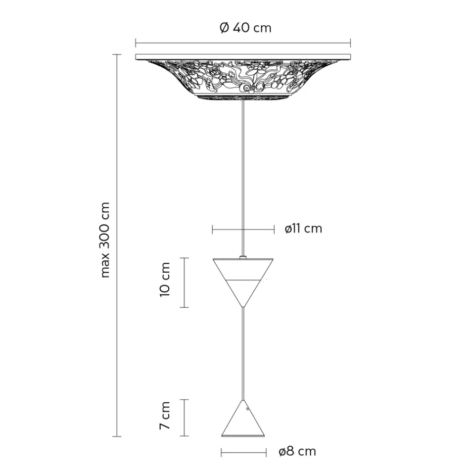 Lámpara Suspendida de Diseño en Yeso Blanco y Aluminio Negro 2 Conos - Tesera viadurini