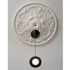 Lámpara Suspendida de Diseño en Yeso Blanco y Aluminio Negro 2 Conos - Tesera viadurini