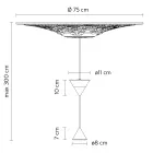 Lámpara Suspendida de Diseño en Yeso Blanco y Aluminio Negro 2 Conos - Tesera viadurini