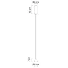 Lámpara Suspendida Cono Alambre Aluminio Negro Pequeño Diseño Minimalista - Mercado viadurini