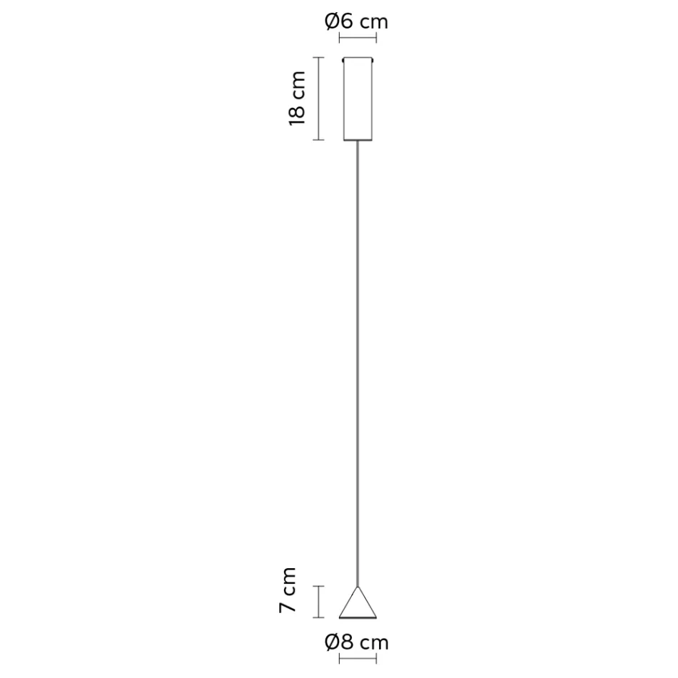 Lámpara Suspendida Cono Alambre Aluminio Negro Pequeño Diseño Minimalista - Mercado viadurini