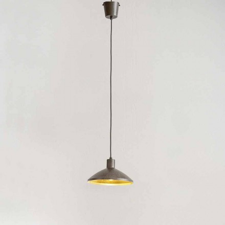 Lámpara de suspensión en acero antiguo Diámetro 310 mm - Materia Aldo Bernardi viadurini