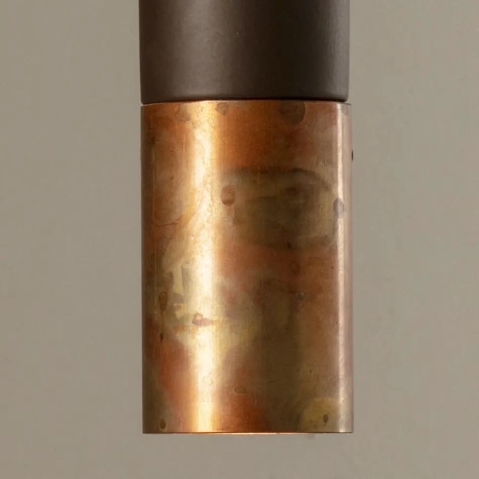 Lámpara colgante de cerámica y cobre hecha a mano en Italia - Toscot Match viadurini