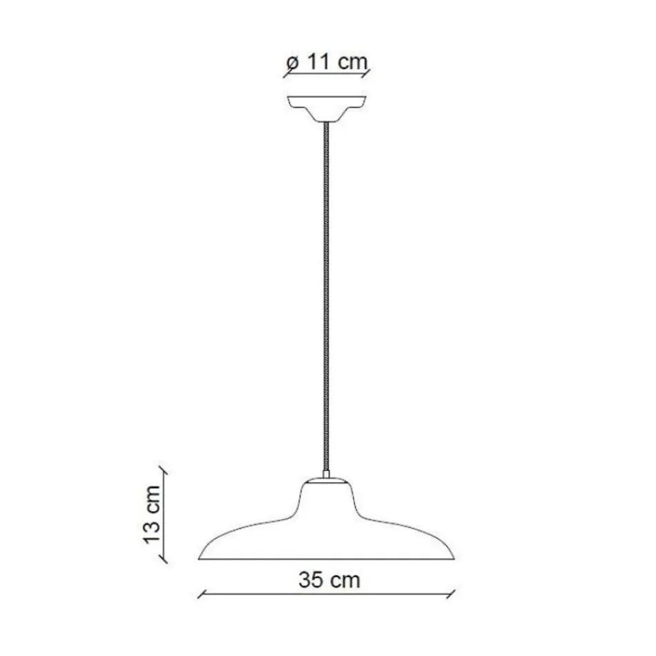 Lámpara de Suspensión en Cerámica Negra y Hierro Diseño Industrial Vintage - Bew viadurini