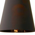 Lámpara Suspendida en Lino Antracita con Impresión de Diseño Interno 2 Tamaños - Bramosia viadurini