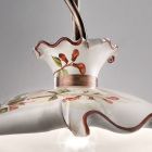 Lámpara colgante de metal y cerámica decorada pintada a mano - Milán viadurini