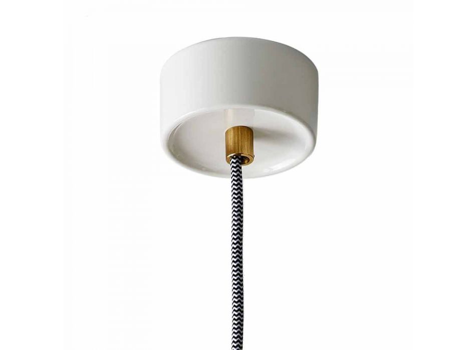 Lámpara de suspensión en latón y cerámica de colores modernos hecha en Italia Asia. viadurini