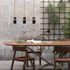 Lámpara de suspensión en latón y cerámica de colores modernos hecha en Italia Asia. viadurini