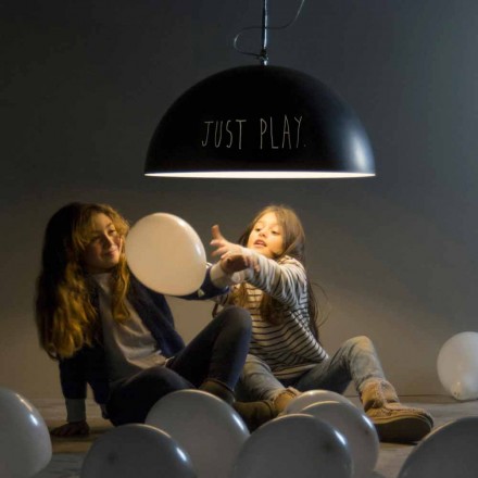 Lámpara de suspensión en resina In-es.artdesign Half Moon Modern pizarra viadurini