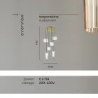 Lámpara de suspensión de vidrio soplado a rayas y metal pintado - Giuliano viadurini