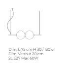 Lámpara colgante de vidrio veneciano soplado a mano - Jupiter viadurini