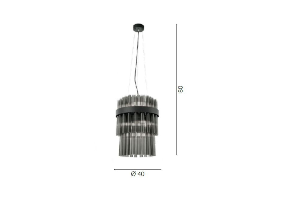 Lámpara de suspensión moderna en vidrio soplado de lujo Made in Italy - Maesta viadurini