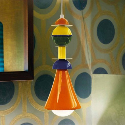 Lámpara colgante multicolor Slide Otello Colgante de aluminio hecho en Italia viadurini